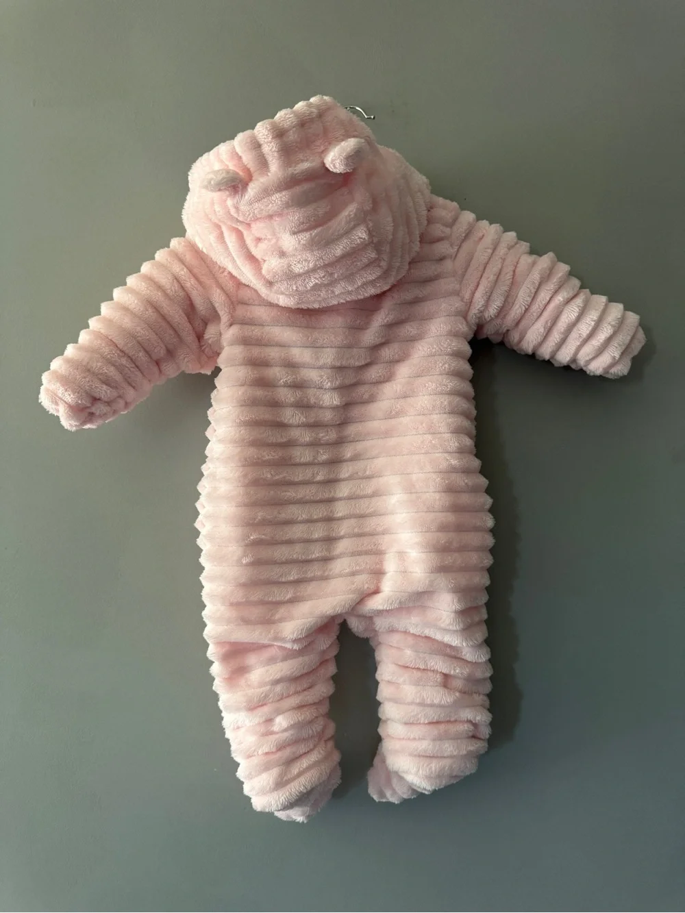 Wonder Nation | Cozy Pink Hooded One-Piece Infant Snowsuit | 6-9M